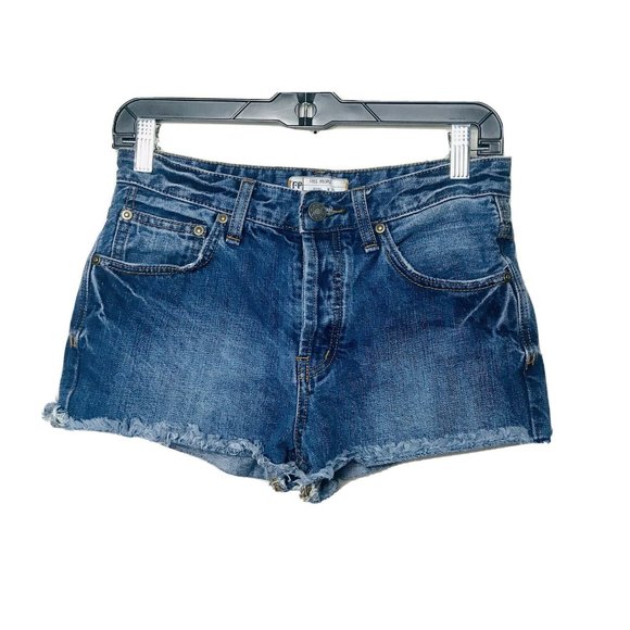 Free People BUTTON FLY High Rise Jean Shorts - Picture 3 of 6